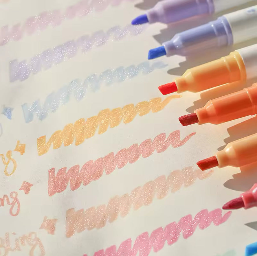 Set de 4 Plumones con Glitter ✨🖊️