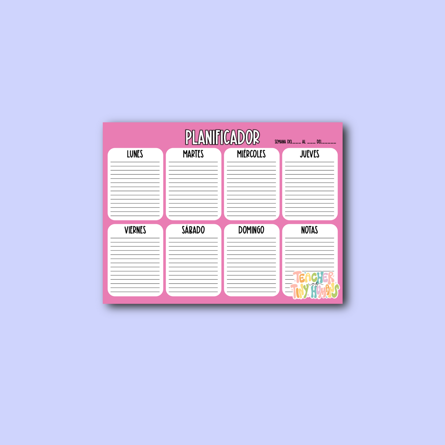 Planeador Semanal Docente – Organización a tu Medida