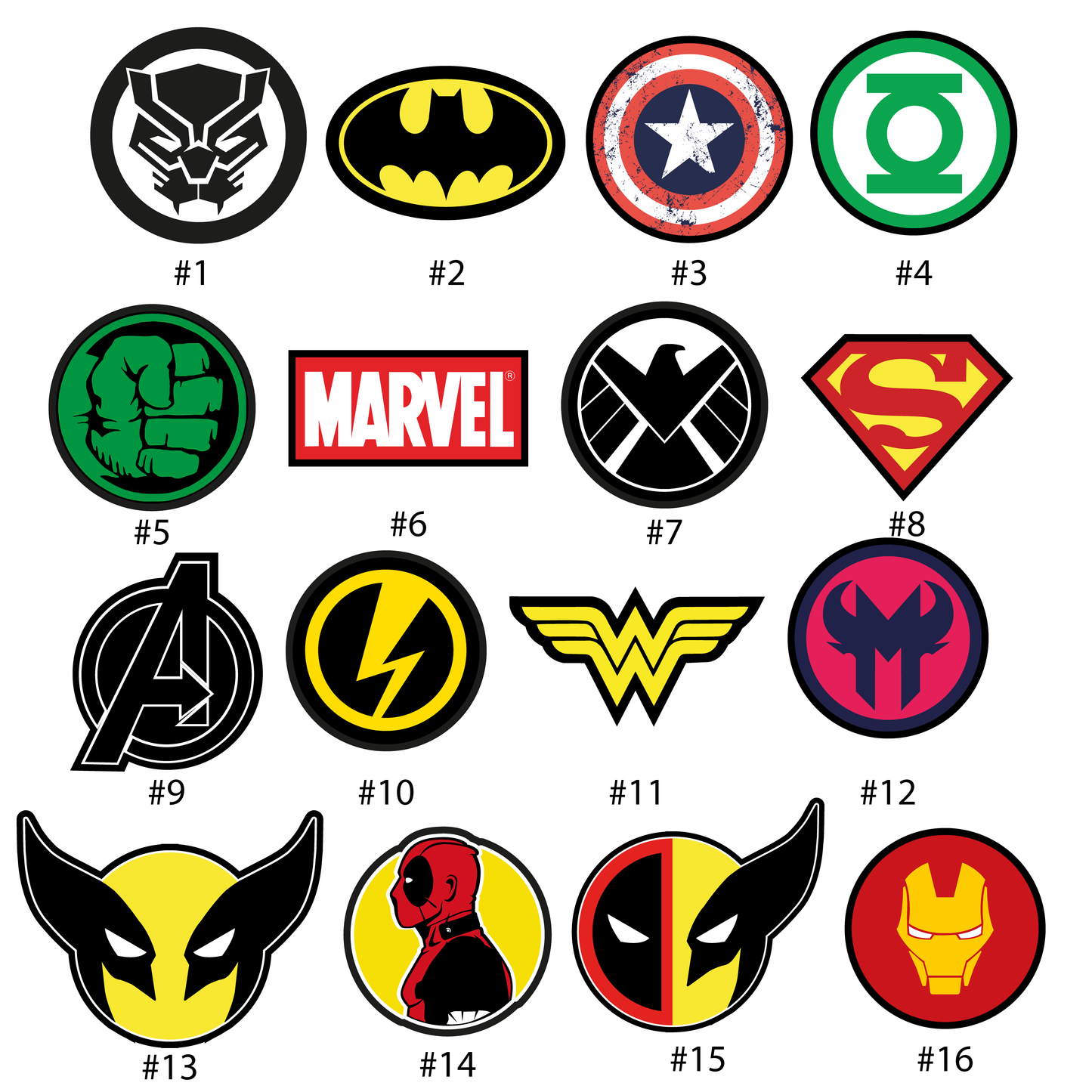Lamparas emblemas de super héroes