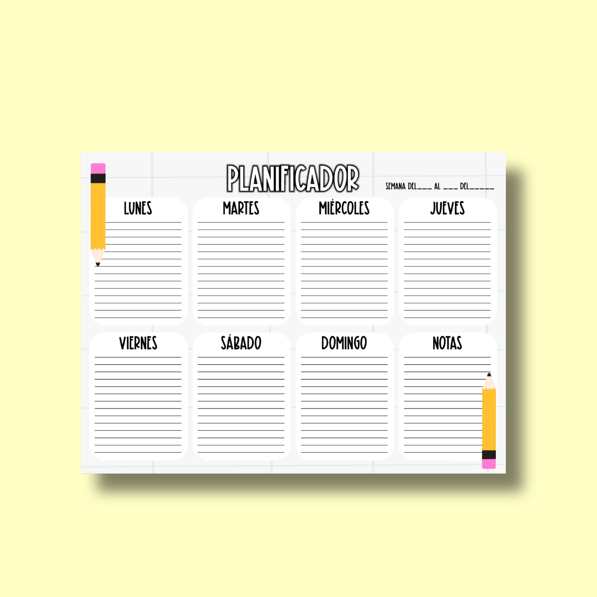 Planeador Semanal Docente – Organización a tu Medida