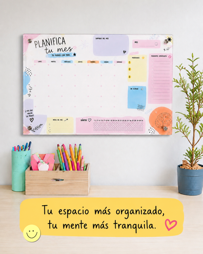 Calendario Acrílico 60 × 40 cm | Organizador Mensual para Pared