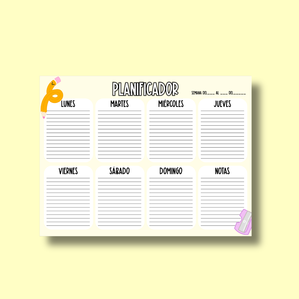 Planeador Semanal Docente – Organización a tu Medida