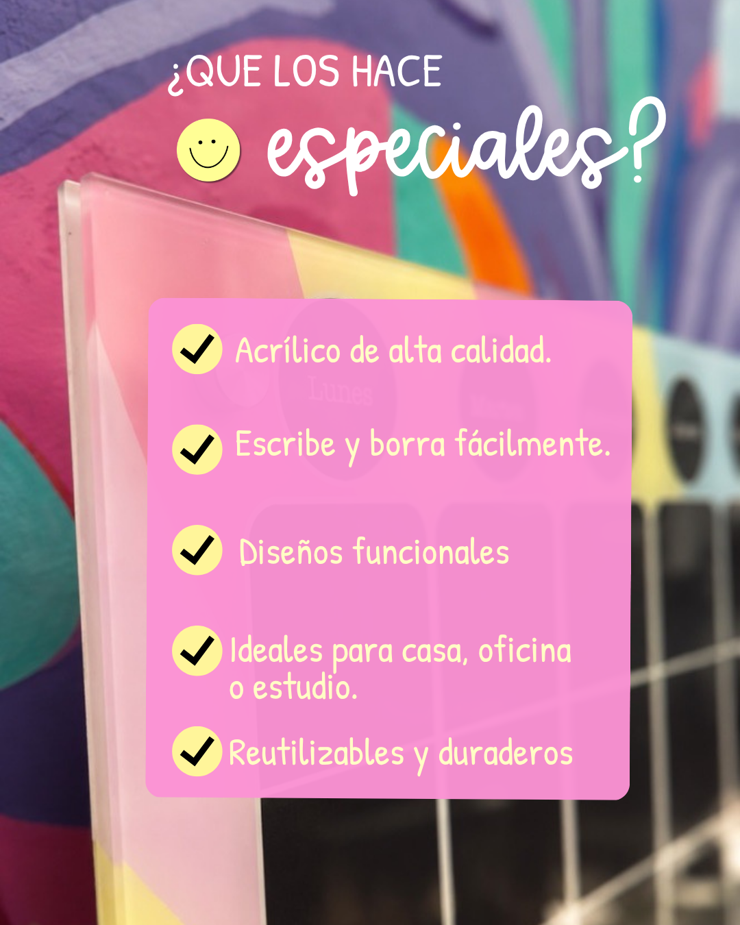 Calendario Acrílico 60 × 40 cm | Organizador Mensual para Pared