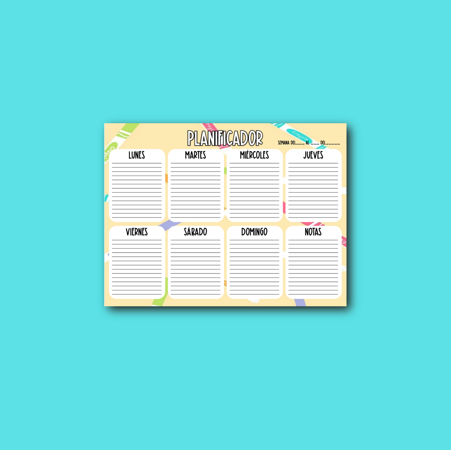 Planeador Semanal Docente – Organización a tu Medida