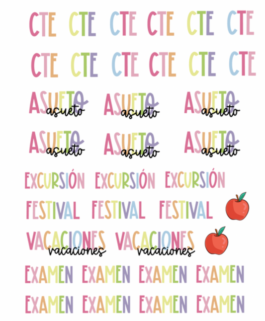 Planilla de Stickers para Agenda Docente ✨